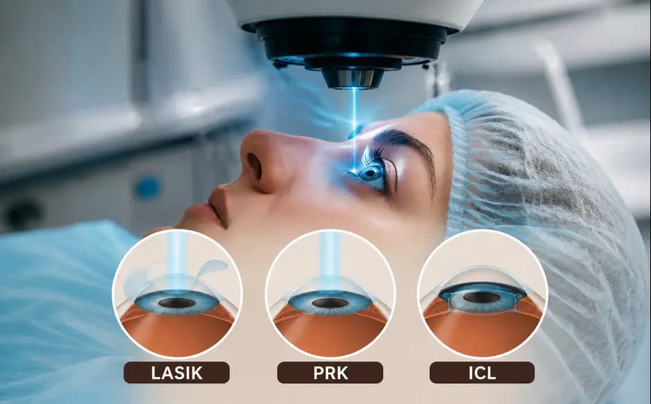 Refractive Surgery Alternatives: LASIK vs PRK vs ICL Comparison